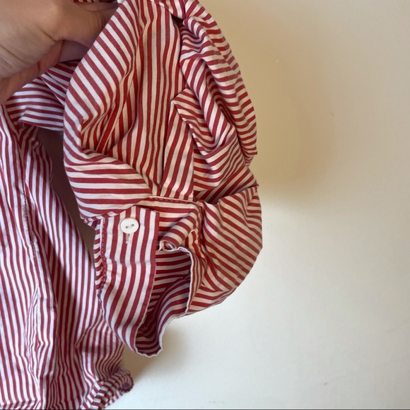 Zara Women Red and White Wrap Belt Blouse Size S - Picture 6 of 10